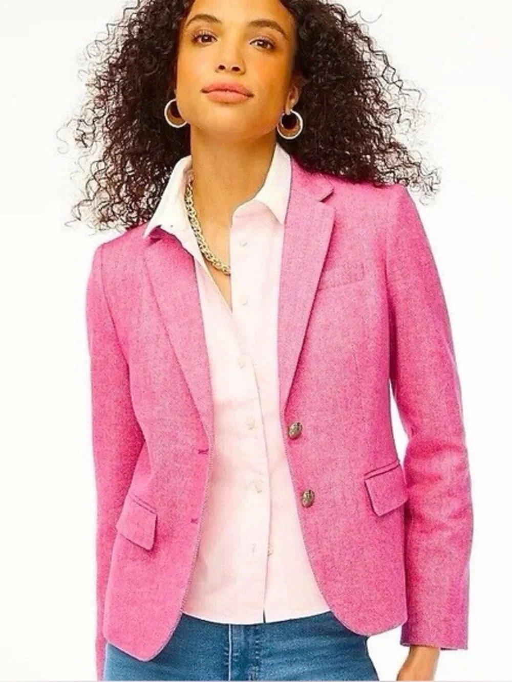 J. Crew Factory Pink Schoolboy Blazer